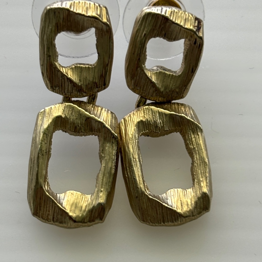 Gold-Tone Geometric Drop Earrings
